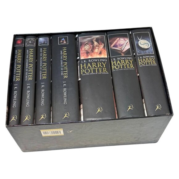 Harry Potter J.K. Rowling 7 Book Set Adult Black Cover UK Bloomsbury Unread - Picture 3 of 16